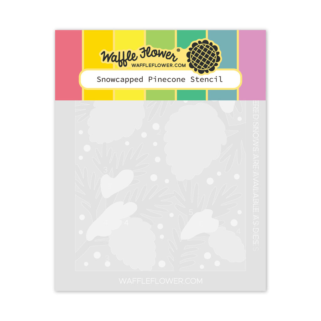 Waffle Flower Snowcapped Pinecone Details Clear Stamp Die and Stencil Set image 3