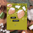 Waffle Flower Snowcapped Pinecone Shape Dies 422252 happy holidays