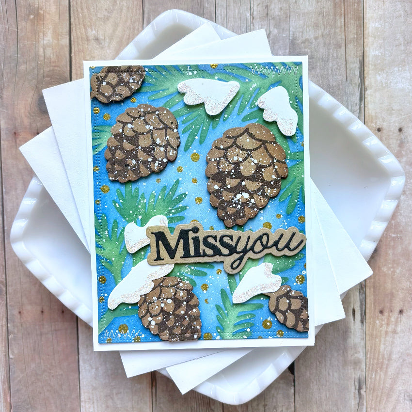 Waffle Flower Snowcapped Pinecone Shape Dies 422252 miss you