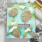Waffle Flower Snowcapped Pinecone Shape Dies 422252 warm wishes