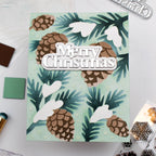 Waffle Flower Snowcapped Pinecone Stencils 422254 merry christmas