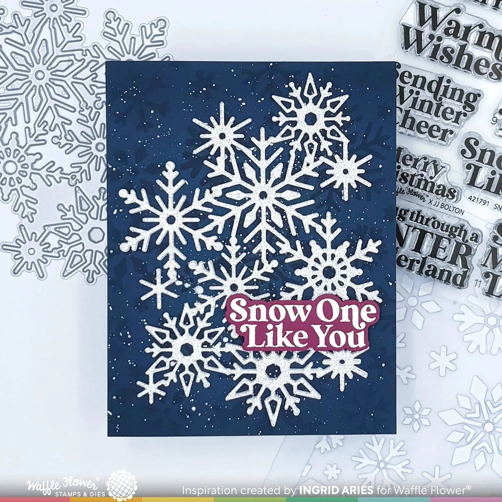 Waffle Flower Snowflake Background Stencil 421888 moody