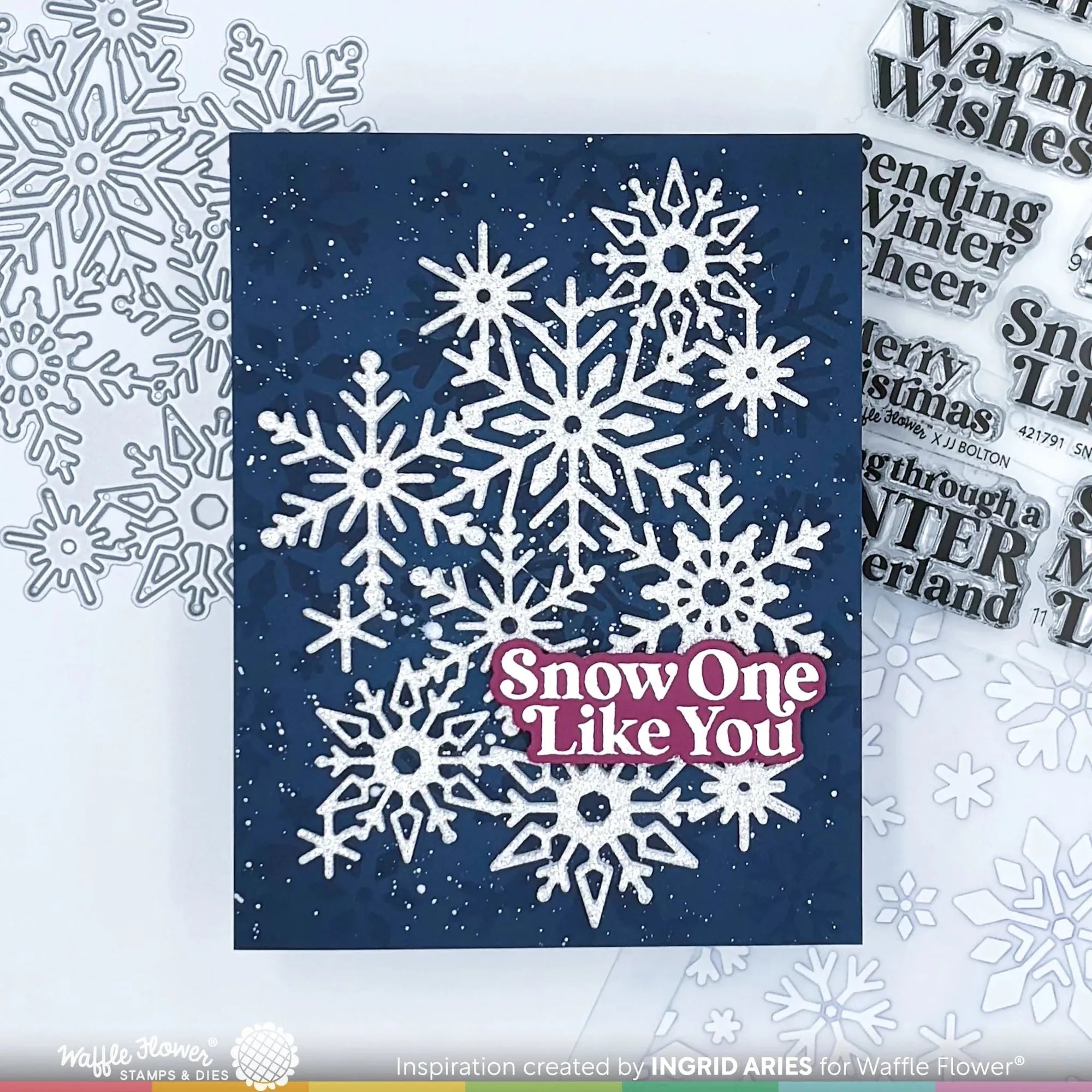 Waffle Flower Snowflake Background Stencil 421888 moody