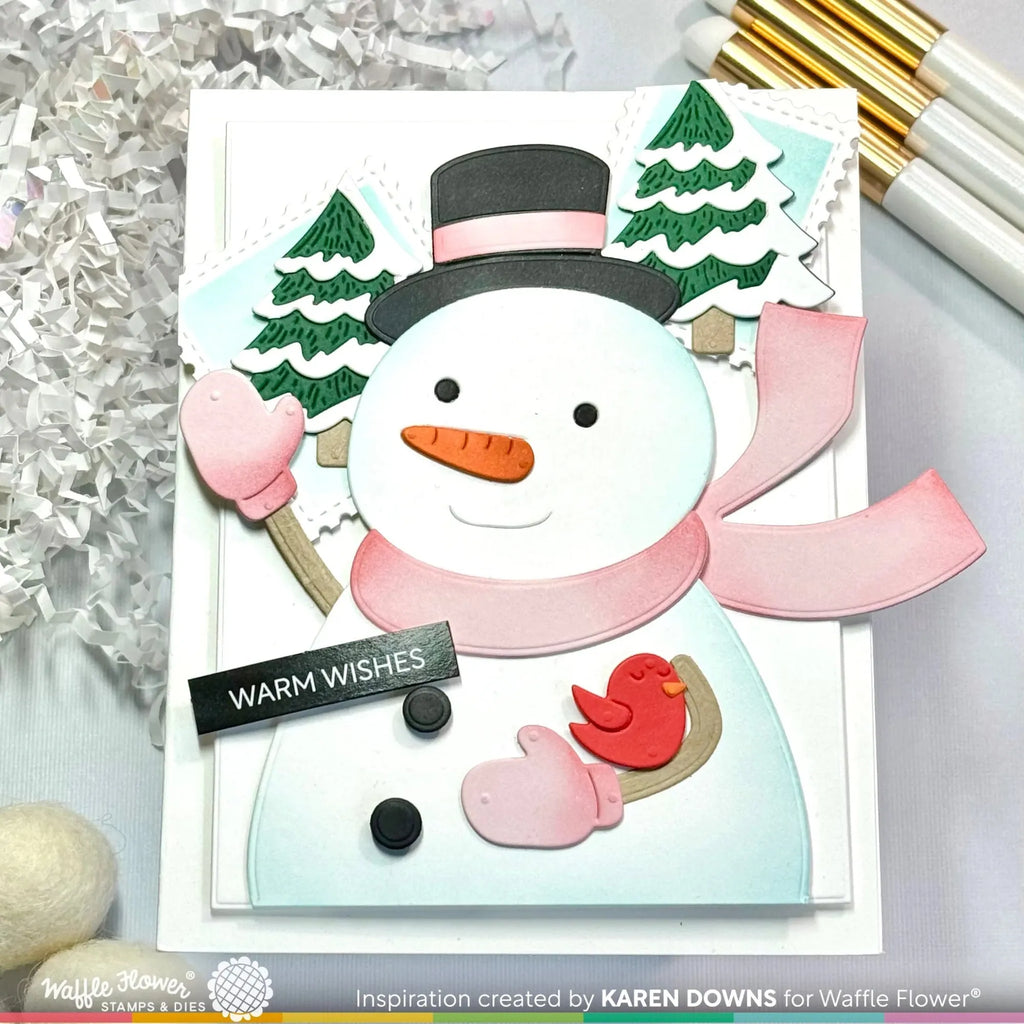 Waffle Flower Snowman and Friends Dies 421914 cardinal