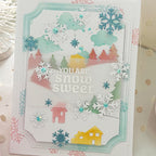 Waffle Flower Snowy Hills Die Stencil and Add On Die Set snowflakes
