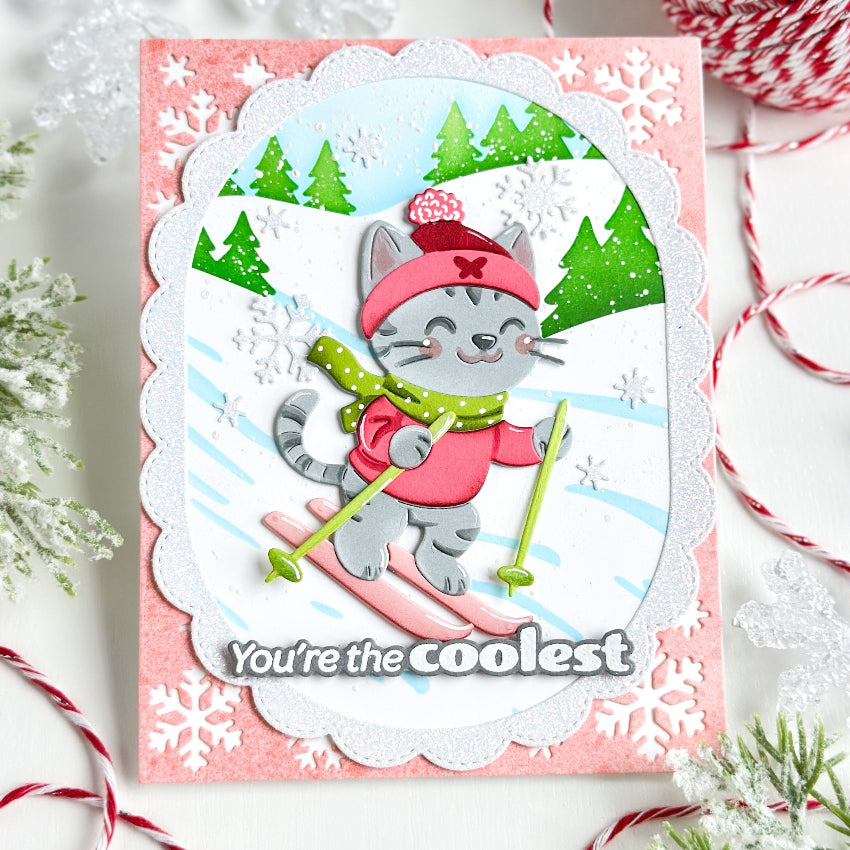 Waffle Flower Snowy Hills Stencils 422284 skis