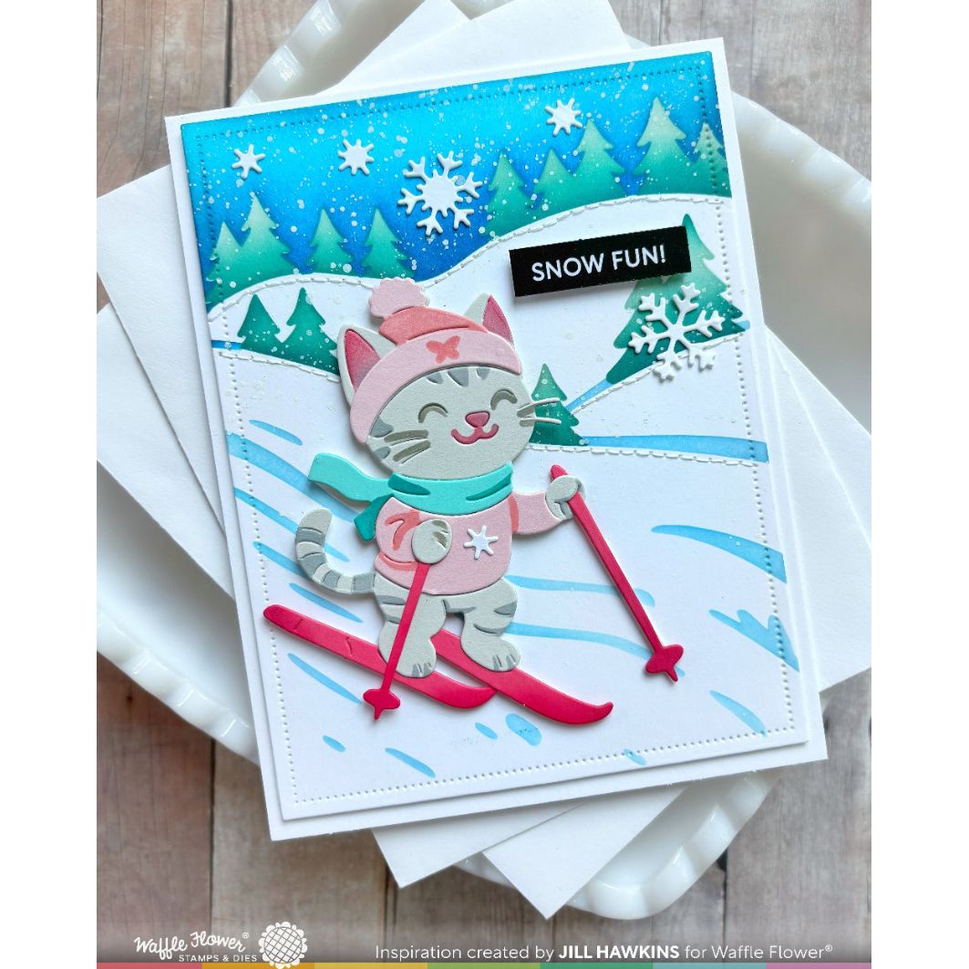 Waffle Flower Snowy Hills Stencils 422284 snow fun
