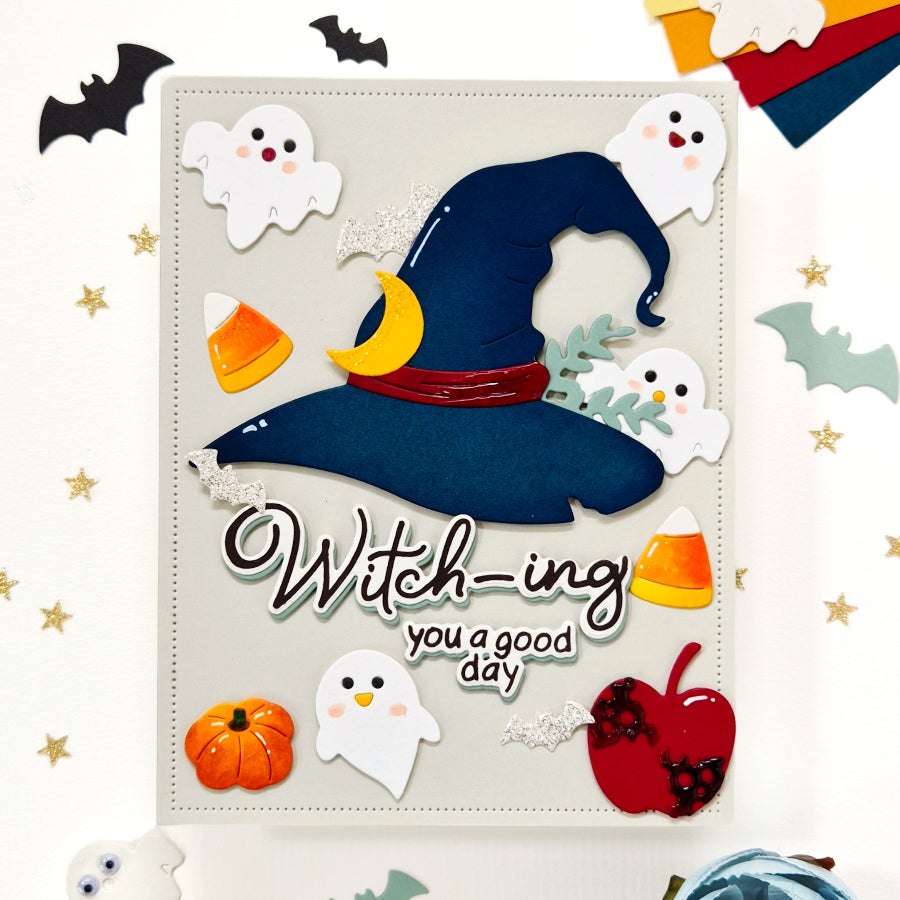 Waffle Flower Spellcial Icons Dies 422613 four ghosts card