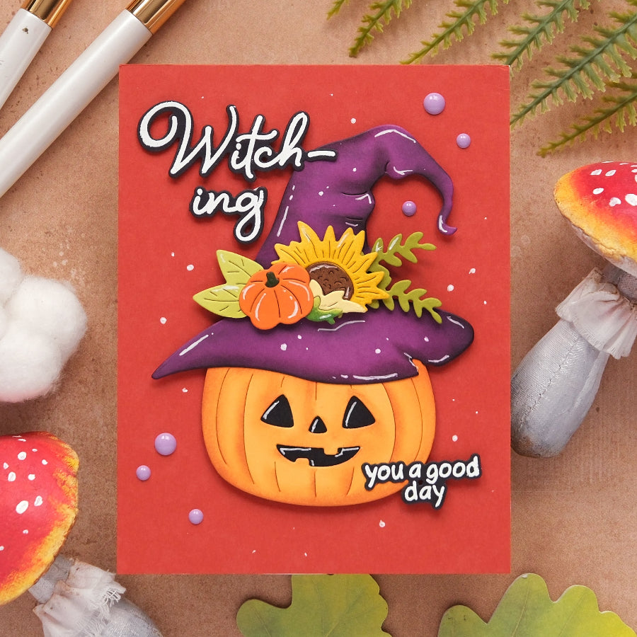 Waffle Flower Spellcial Icons Dies 422613 jack o lantern card