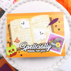 Waffle Flower Spellcial Sentiments Clear Stamps 422611 ghost writing card
