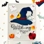 Waffle Flower Spellcial Sentiments Matching Dies 422612 four ghosts card