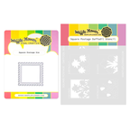 Waffle Flower Square Postage Daffodil Stencil and Die Set