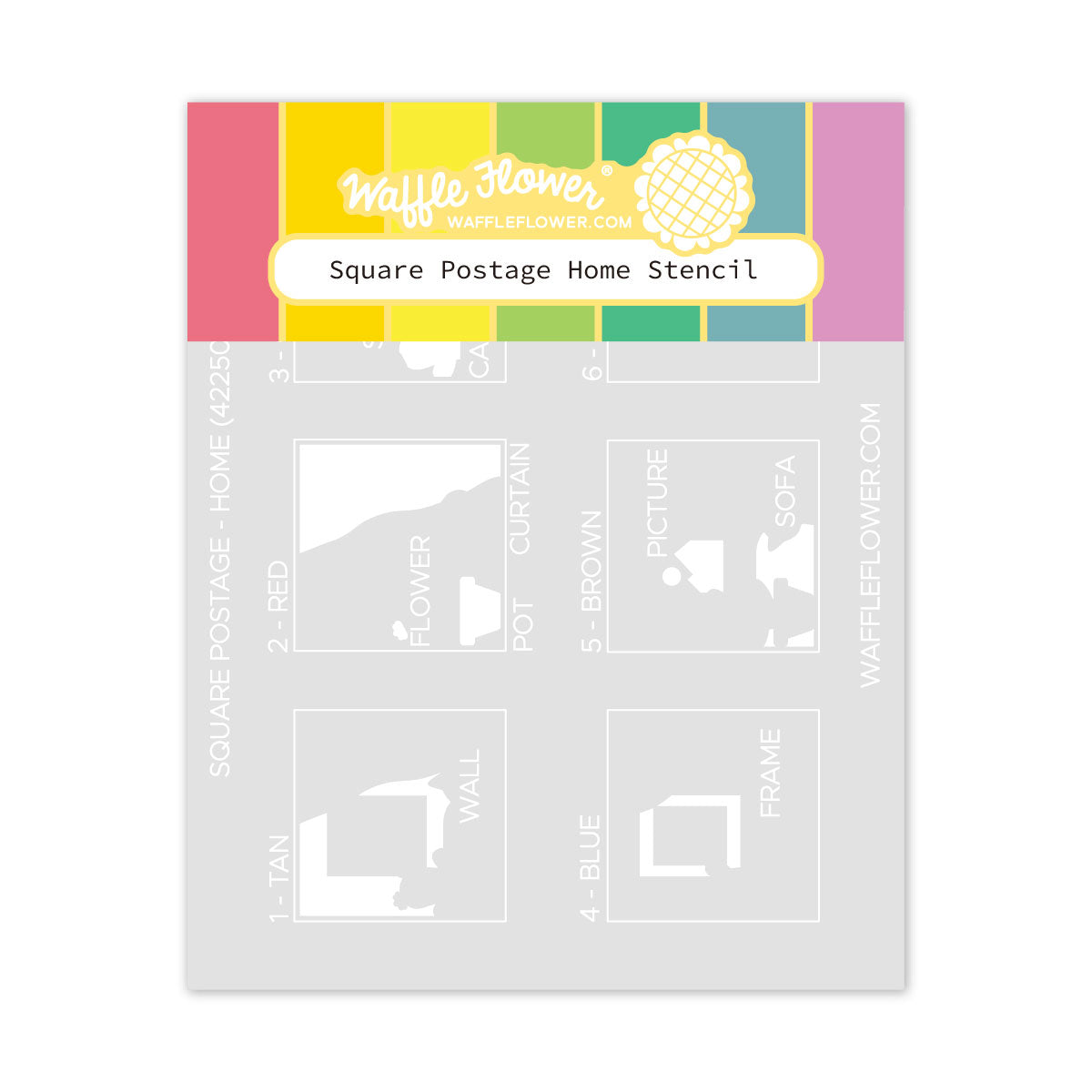 Waffle Flower Square Postage Home Stencil 422503