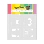 Waffle Flower Square Postage Nutcracker Stencil 422624
