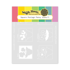 Waffle Flower Square Postage Pansy Stencil 422479