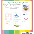 Waffle Flower Square Postage Pansy Stencil 422479 layering image