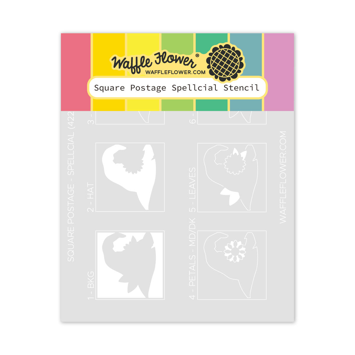 Waffle Flower Square Postage Spellcial Stencils 422629