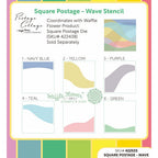 Waffle Flower Square Postage Wave Stencils 422533 layering guide