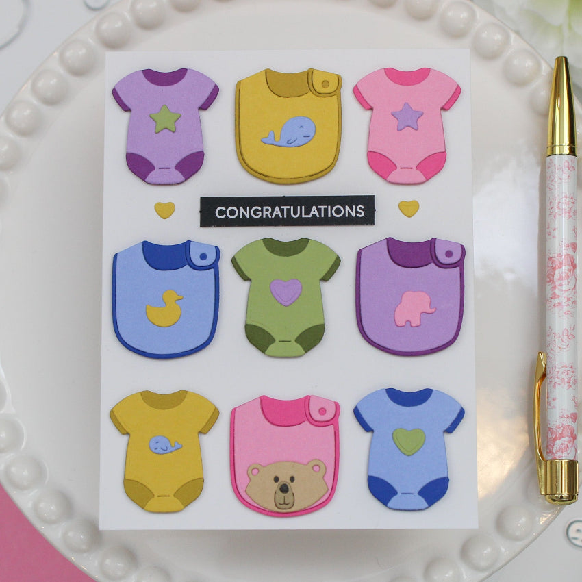 Waffle Flower Subsentiments Baby Diecuts scp285 baby onesies card