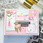 Waffle Flower Subsentiments Baby Diecuts scp285 it's a girl card