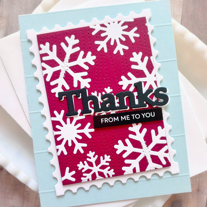 Waffle Flower Subsentiments Christmas Diecuts scp291 thanks from me to you card