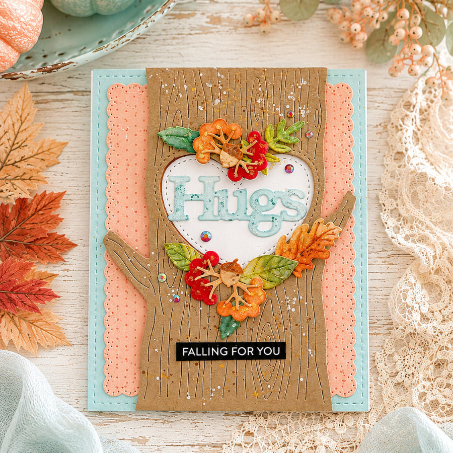 Waffle Flower Subsentiments Forest Friends Diecuts scp288 hugs tree card