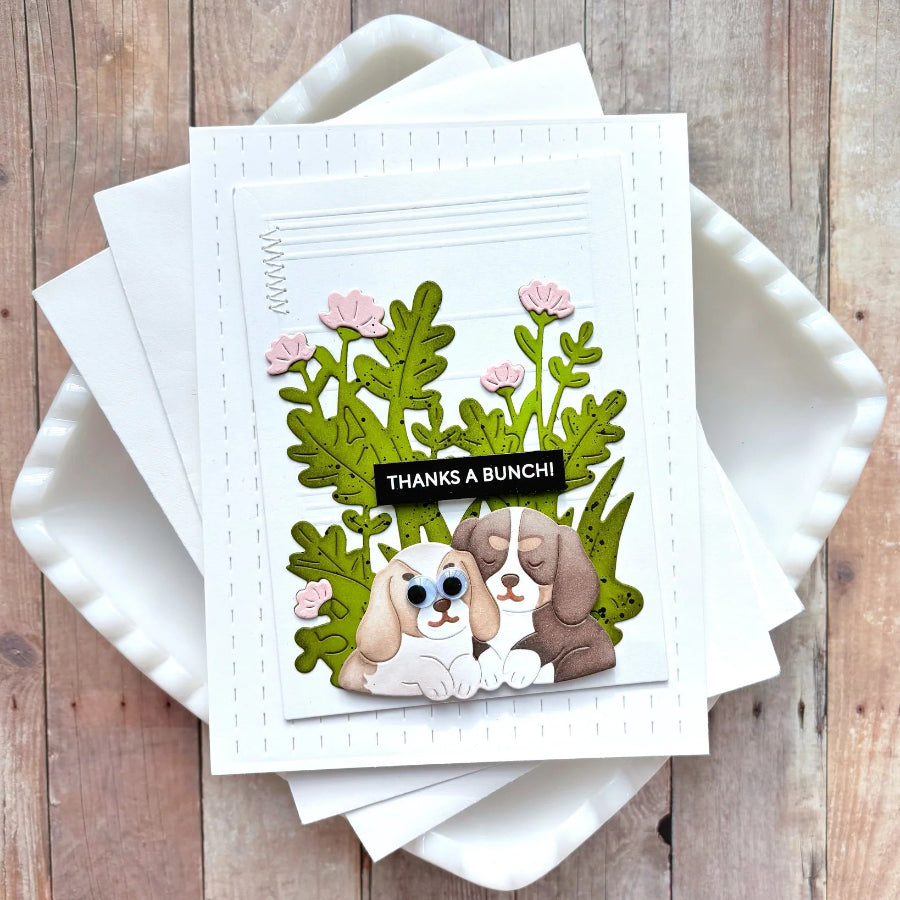 Waffle Flower Subsentiments Spring Time Diecuts scp277 cute puppies