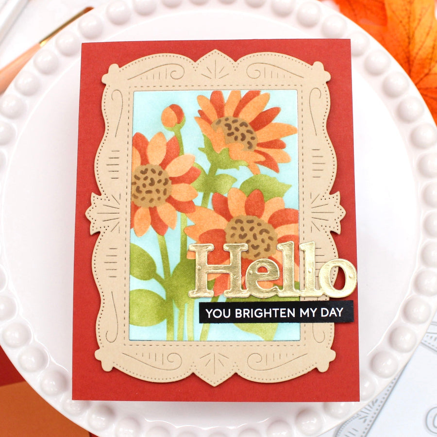 Waffle Flower Subsentiments Sunshine Diecuts scp289 flower frame card