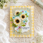 Waffle Flower Sunflower Bouquet Dies 422608 you brighten my day card