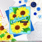Waffle Flower Sunflower Cluster Die and Stencil Set autumn