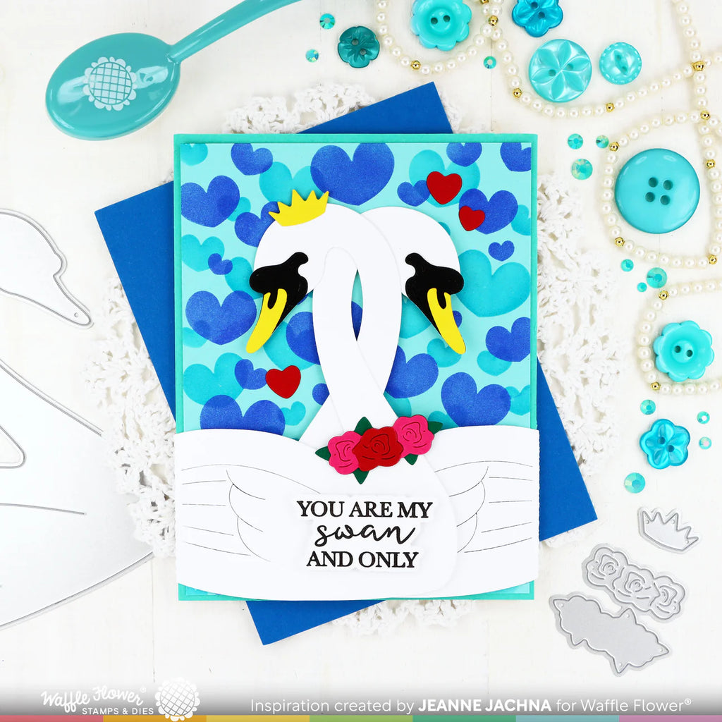 Waffle Flower Swanderful Clear Stamps 421903 hearts