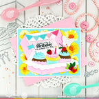 Waffle Flower Sweet Birthday Sentiments Matching Dies 421972 cupcakes
