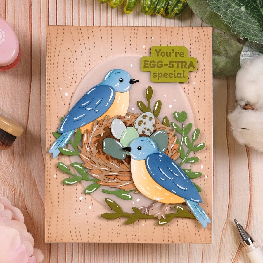 Waffle Flower Sweet Bluebird Duo Dies 422383 blue birds