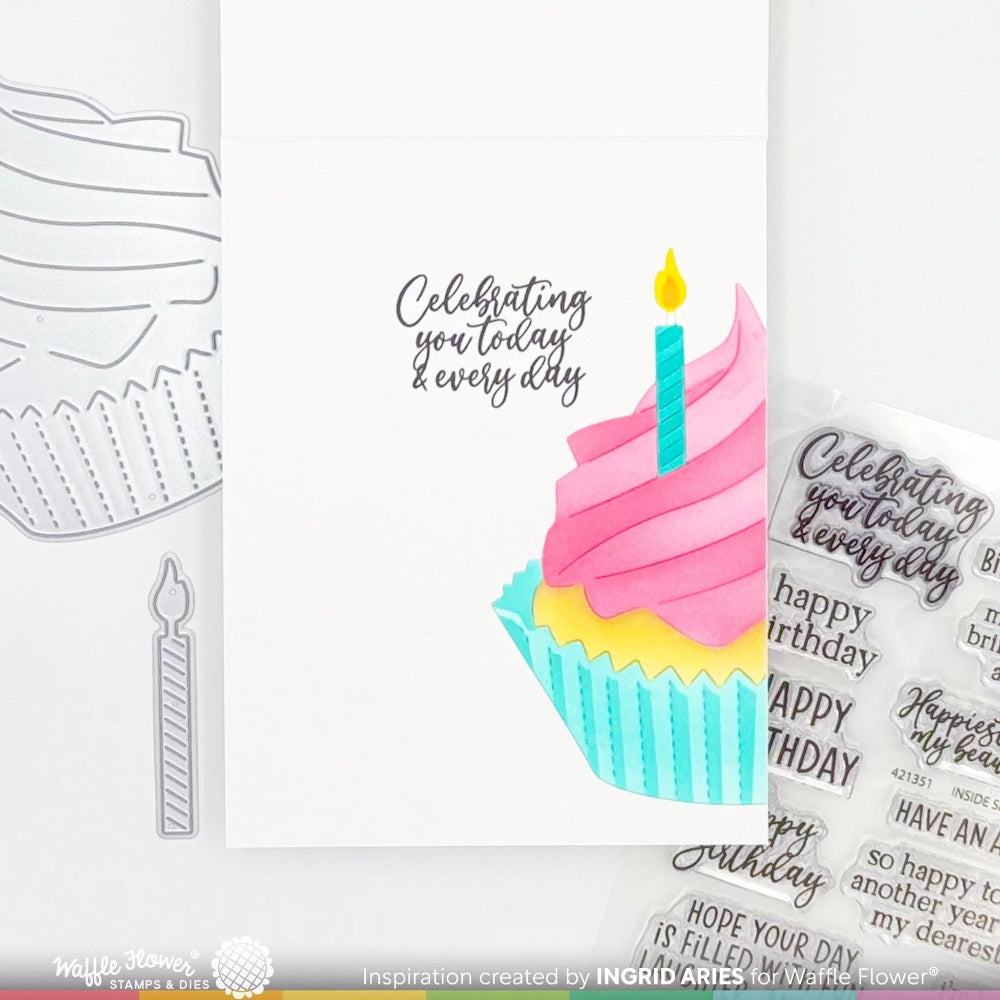 Waffle Flower Sweet Cupcake Dies and Cupcake Toppers Stamp and Die Set celebrating you