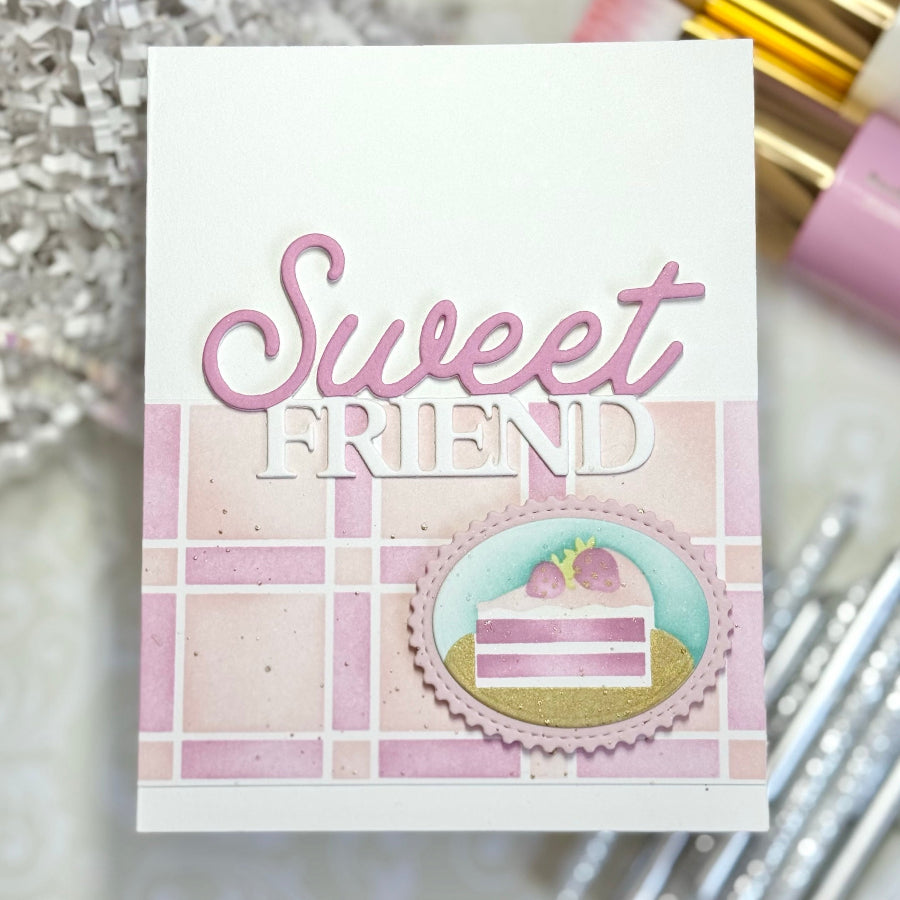 Waffle Flower Sweet Friend Word Dies 422398 birthday cake