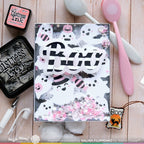 Waffle Flower Sweet Ghosts Background Stencils 421837  pink and gray