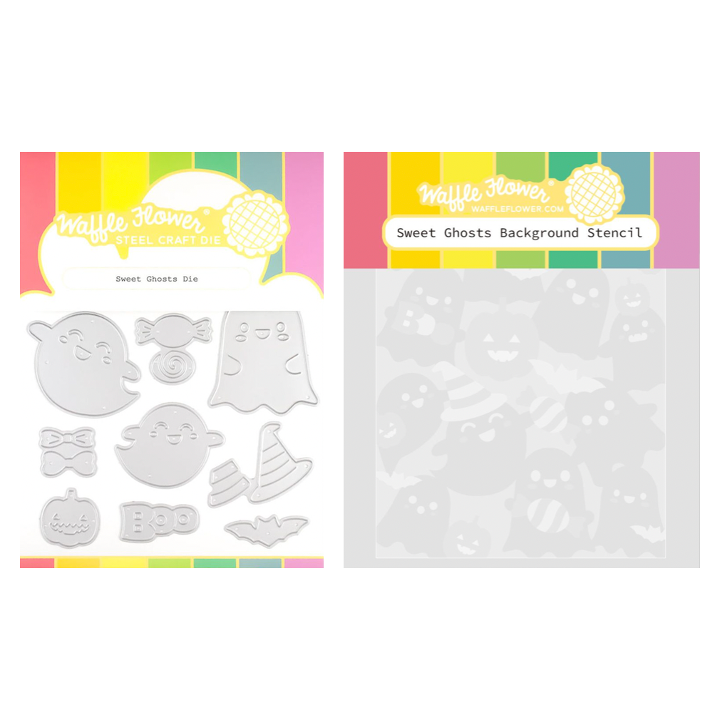 Waffle Flower Sweet Ghosts Dies and Coordinating Stencil Set