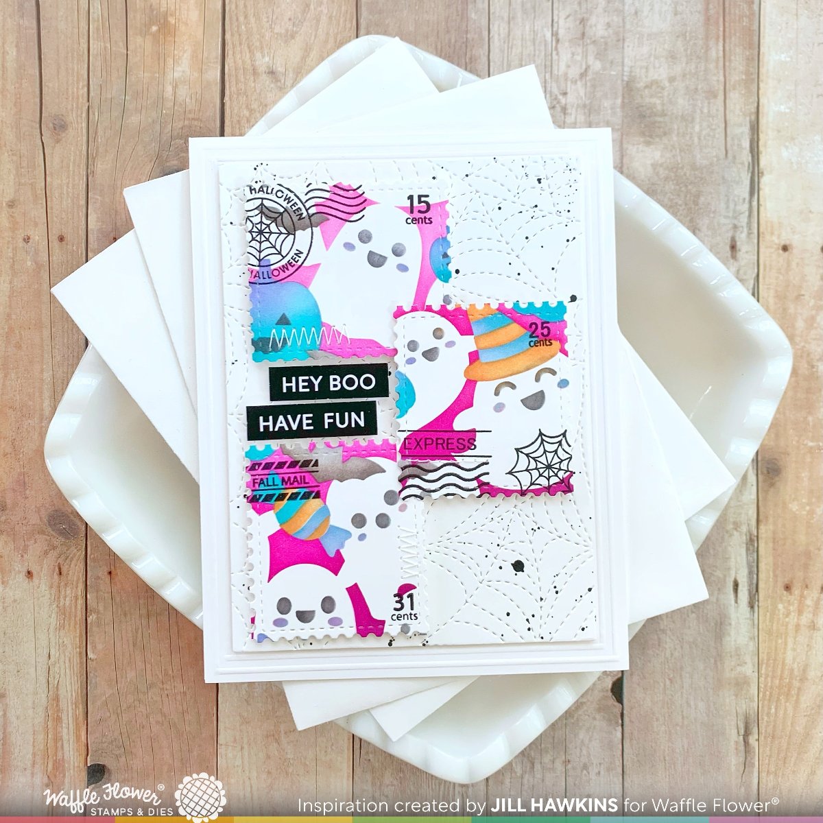 Waffle Flower Sweet Ghosts Dies and Coordinating Stencil Set have fun