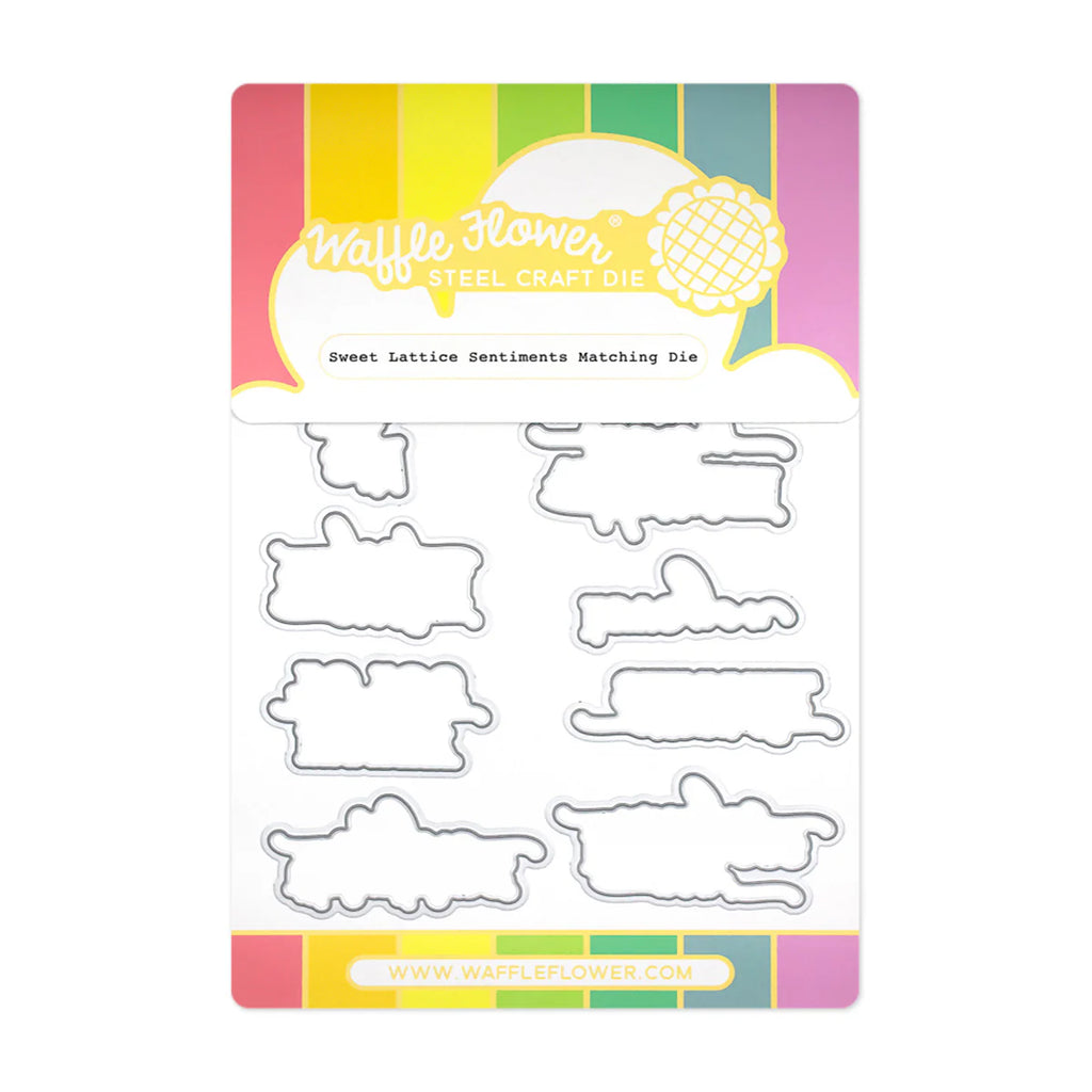 Waffle Flower Sweet Lattice Sentiment Clear Stamp and Die Set wfc1801 product image 2