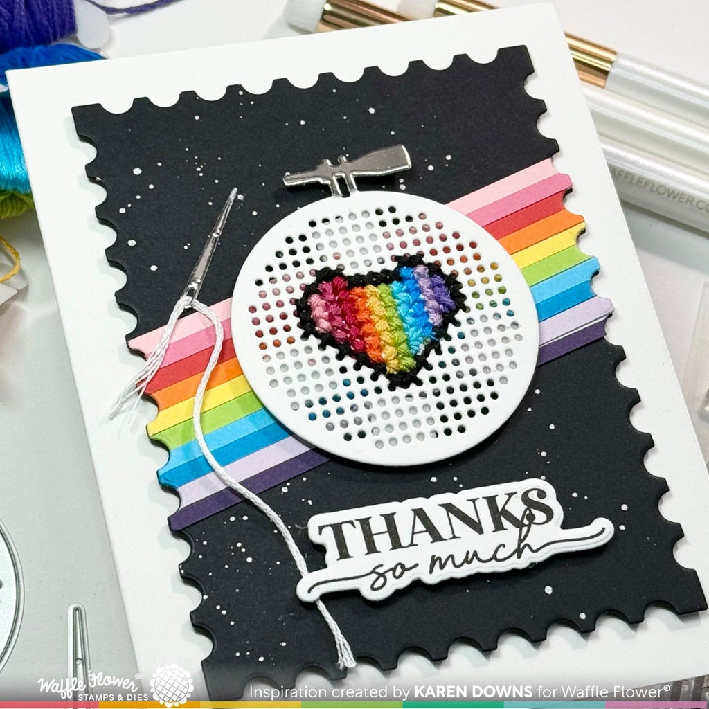 Waffle Flower Sweet Lattice Sentiment Clear Stamp and Die Set