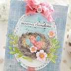 Waffle Flower Sweet Nest Dies 422384 pink fabric bow