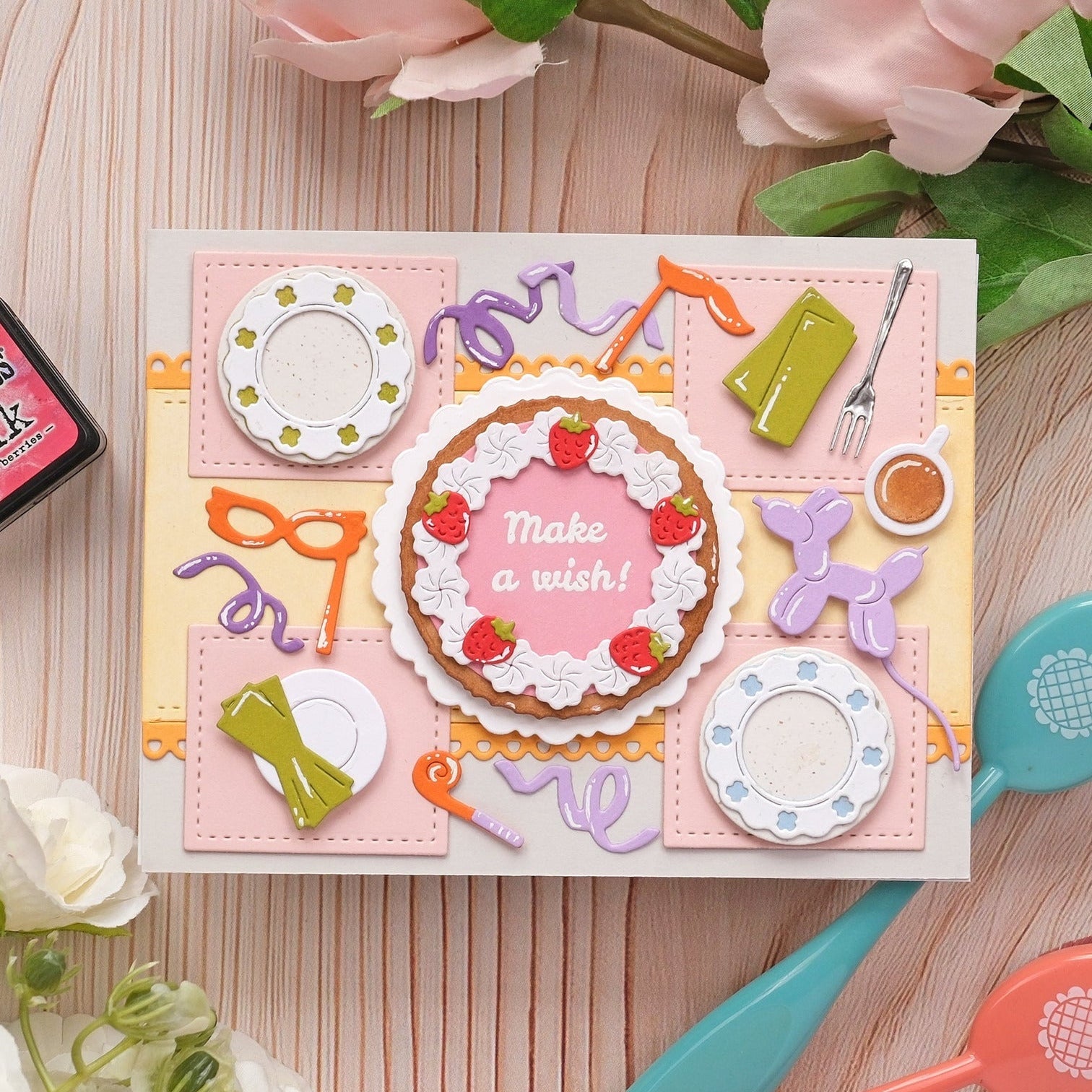 Waffle Flower Table Add-on Cake Dies 422256 mask 