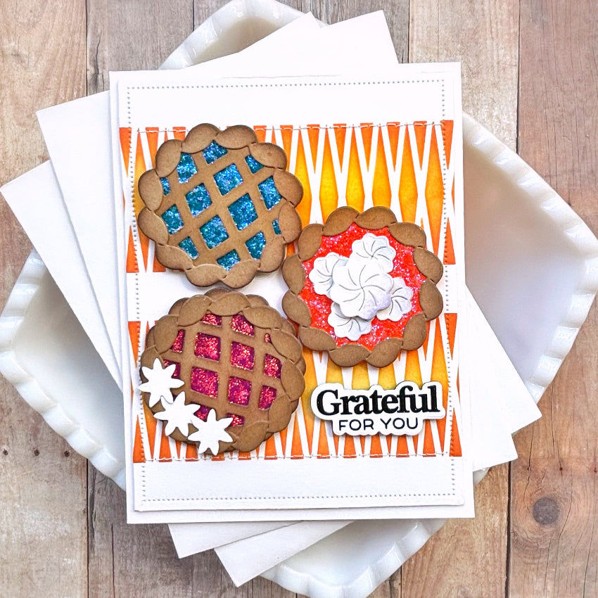 Waffle Flower Table Add-on Pie Dies 422238 grateful