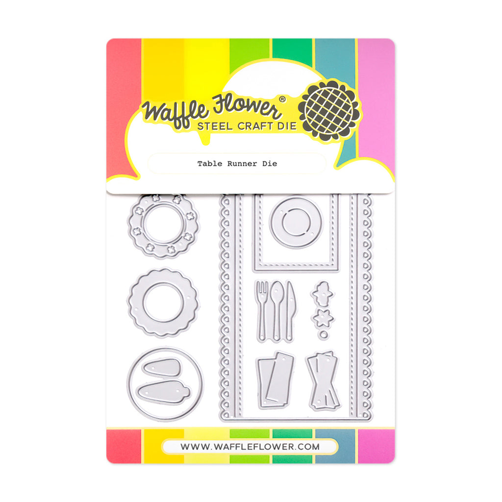 Waffle Flower Table Runner Add On Turkey and Add On Pie Die Set image 1