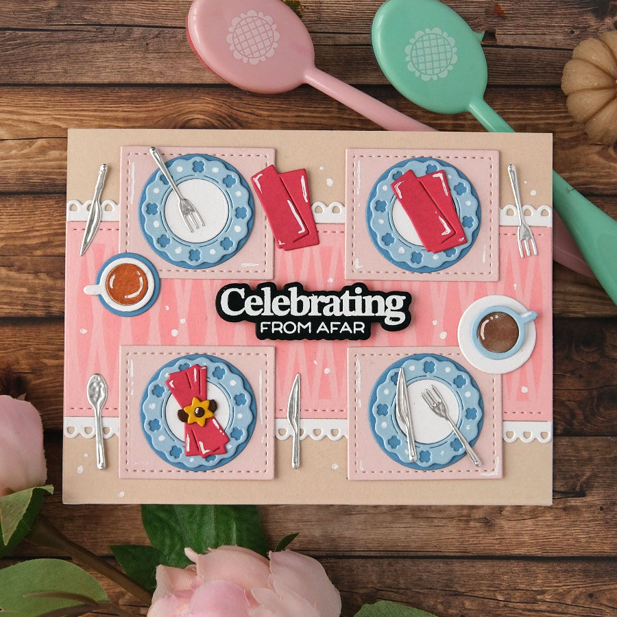 Waffle Flower Table Runner Dies 421864 celebrate
