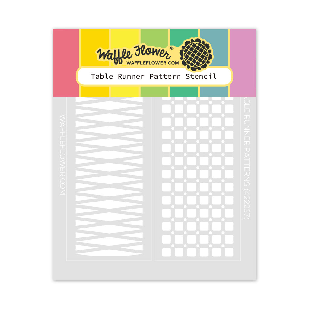 Waffle Flower Table Runner Pattern Stencil 422237