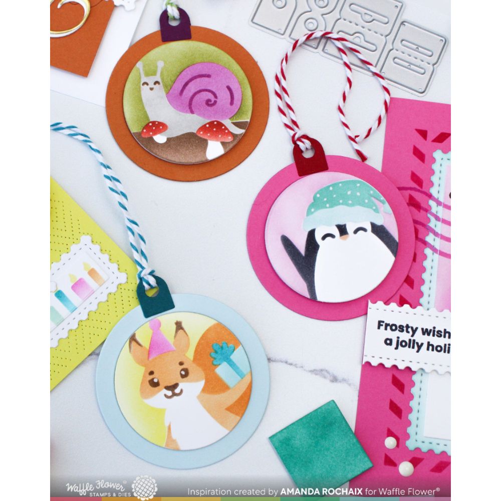 Waffle Flower Tag Toppers Dies 422224 tags