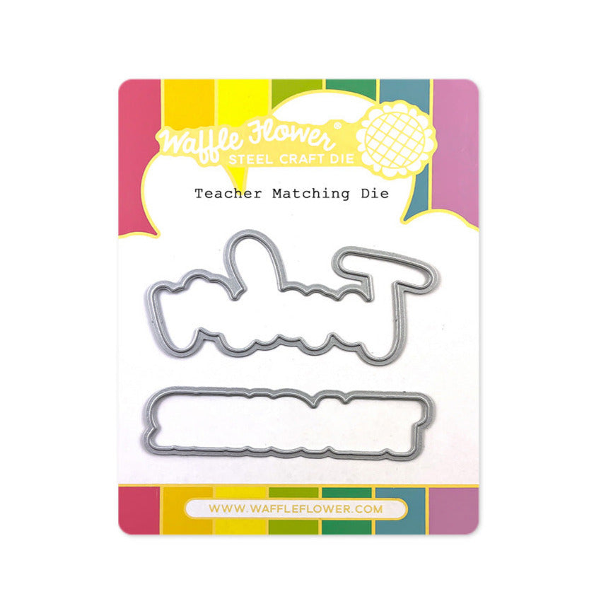 Waffle Flower Teacher Duo Clear Stamp and Die Set dies
