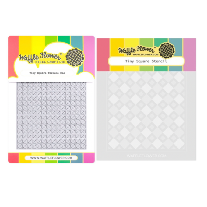 Waffle Flower Tiny Square Die and Stencil Set