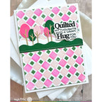Waffle Flower Tiny Square Die and Stencil Set hugs